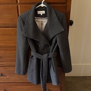 Calvin Klein Women's Charcoal Pea Coat